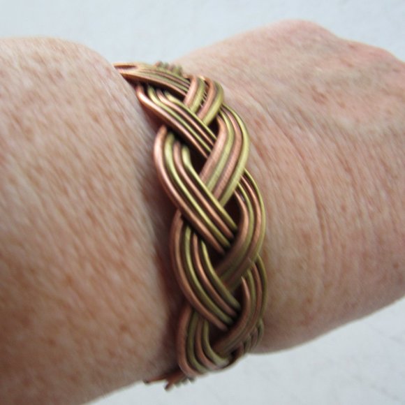 Braided Vintage Copper Cuff Bracelet - Picture 3 of 3